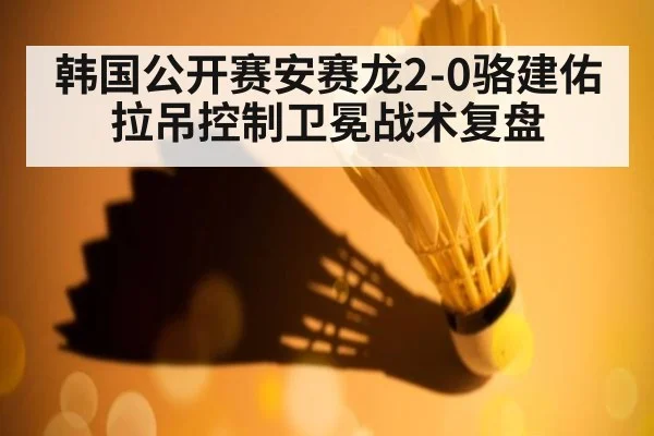 韩国公开赛安赛龙2-0骆建佑拉吊控制卫冕战术复盘